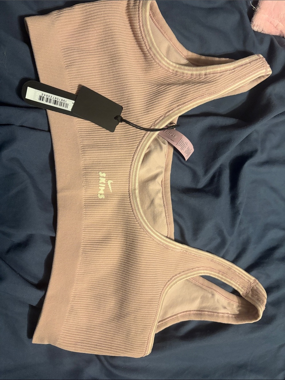 SKIMS Ribbed Scoop-Neck Bralette in Blush